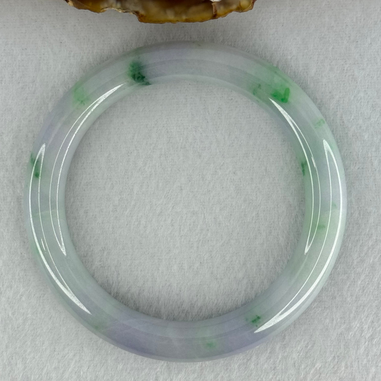 Type A Lavender and Green Jadeite Bangle Internal Diameter 53.0mm 42.41g 9.0 by 8.7mm (Slight Internal Lines)