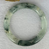 Transparent Colourless with Dark Green and Yellowish White Piao Hua Sodium Feldspar Jade Bangle 水沫玉手镯 Internal Diameter 56.0mm 47.38g 10.8 by 10.5mm