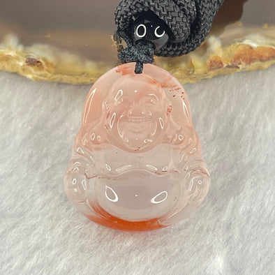 Natural Red Agate Milo Buddha Pendent 天然南红玛瑙牌 7.09g 22.8 by 20.9 by 9.4mm