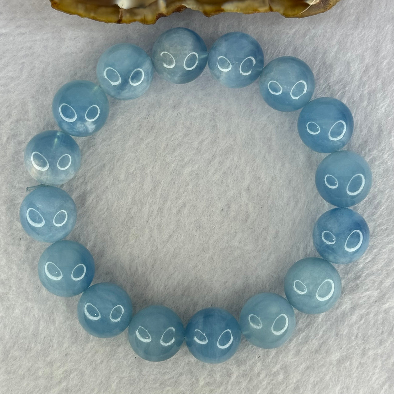 Natural Aquamarine Beads Bracelet 56.86g 19cm 13.8mm 16 Beads