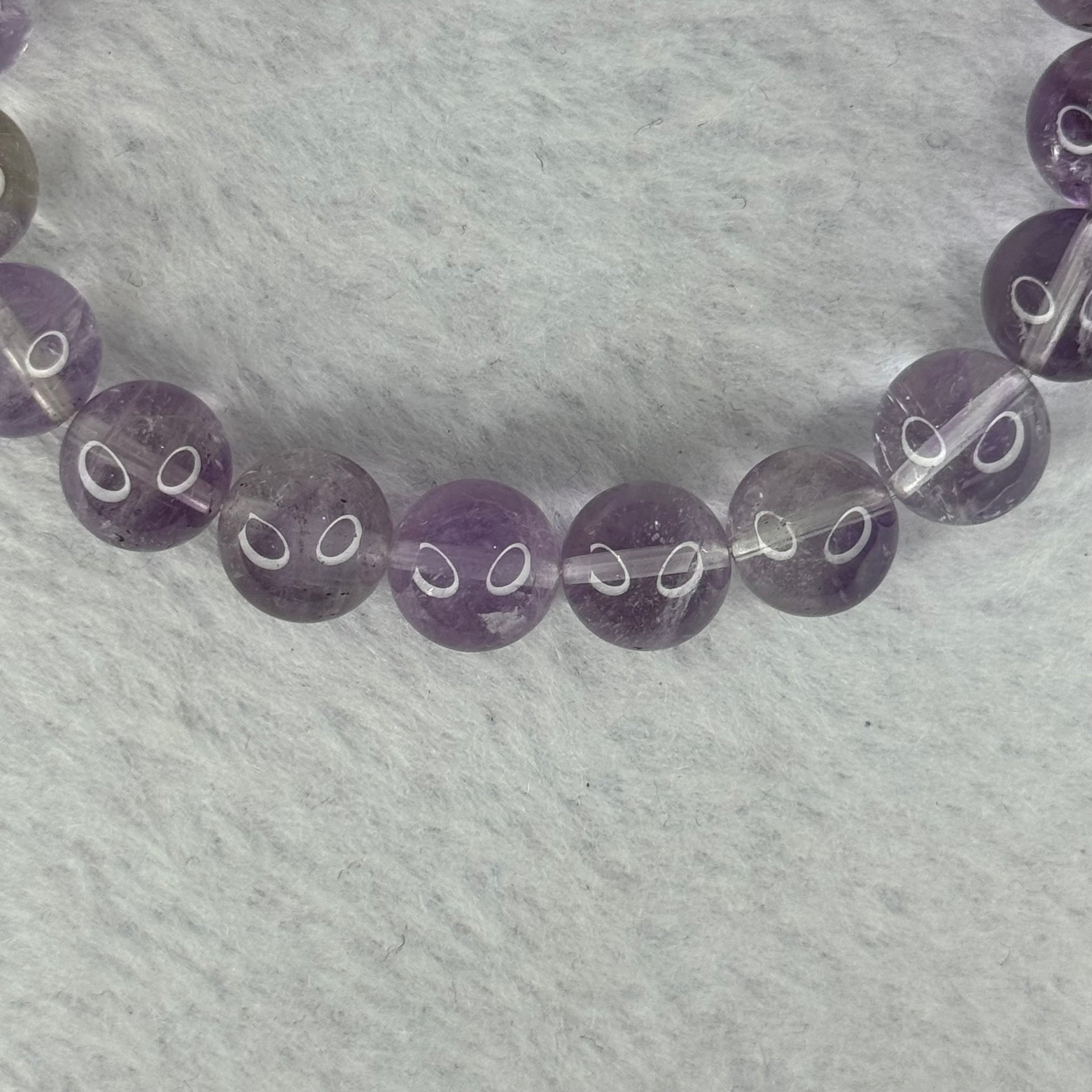 Natural Super 7 Amethyst Beads Bracelet 天然紫超七手链 24.90g 16cm 9.8mm 20 Beads - Huangs Jadeite and Jewelry Pte Ltd