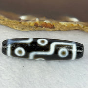 Natural Powerful Tibetan Old Oily Agate 9 Eyes Dzi Bead Heavenly Master (Tian Zhu) 九眼天诛 12.68g 48.5 by 12.7mm - Huangs Jadeite and Jewelry Pte Ltd