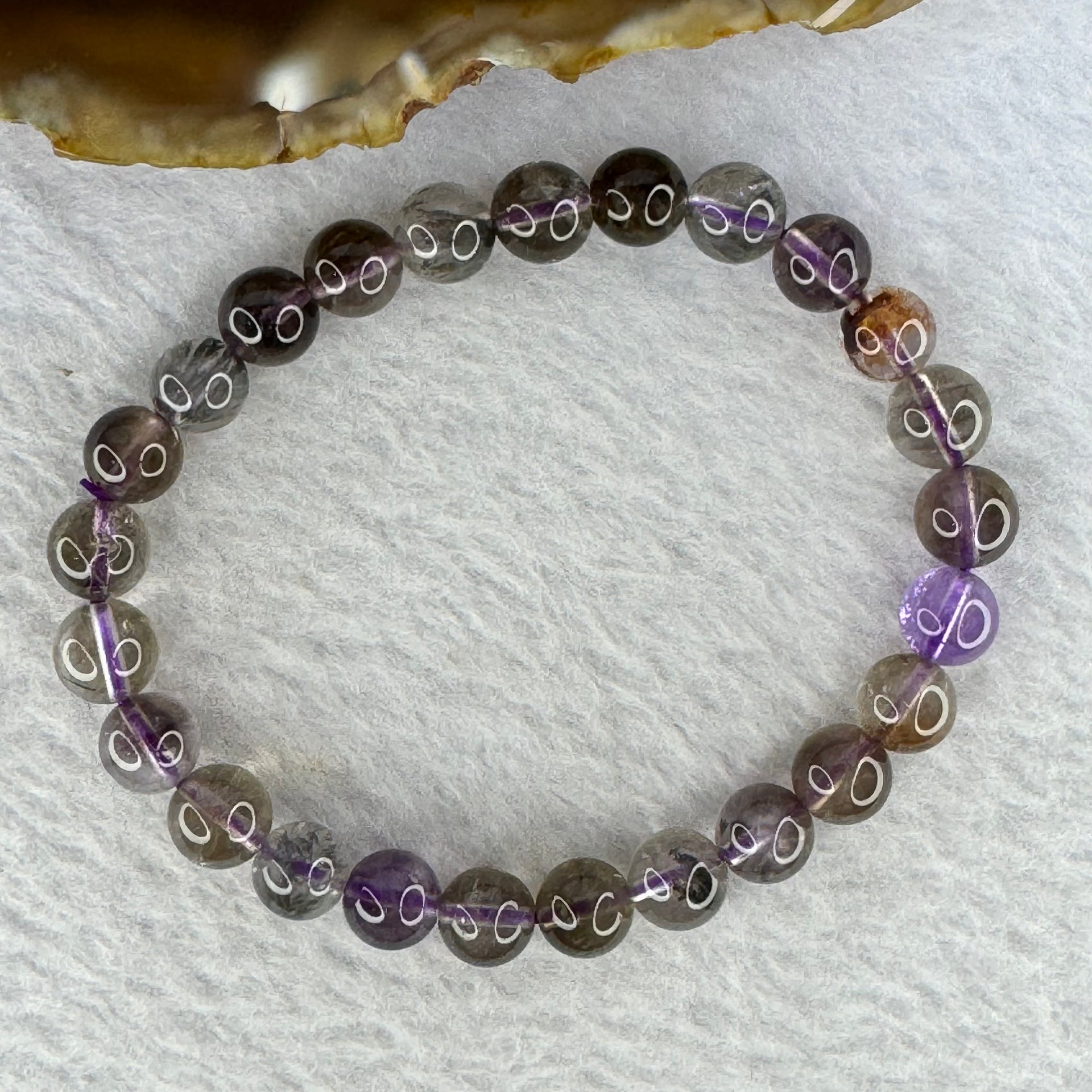 Natural Auralite Crystal Bracelet 极光手链 15.30g 8.0 mm 25 Beads - Huangs Jadeite and Jewelry Pte Ltd