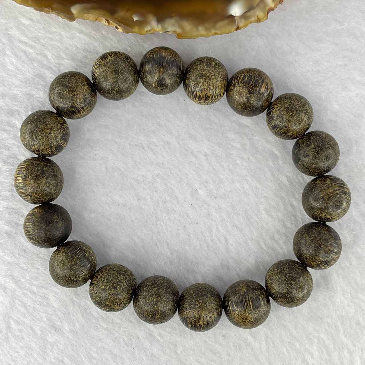 Natural Old Wild Indonesia Argarwood Beads Bracelet (Sinking Type) 天然老野生印尼沉香珠手链 19.76.g 13.0 mm 18 Beads - Huangs Jadeite and Jewelry Pte Ltd