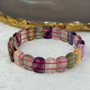 Natural Mixed Colours Fluorite Bracelet 34.79g 17cm 12.8 by 9.1 by 5.7 mm 21 pcs - Huangs Jadeite and Jewelry Pte Ltd