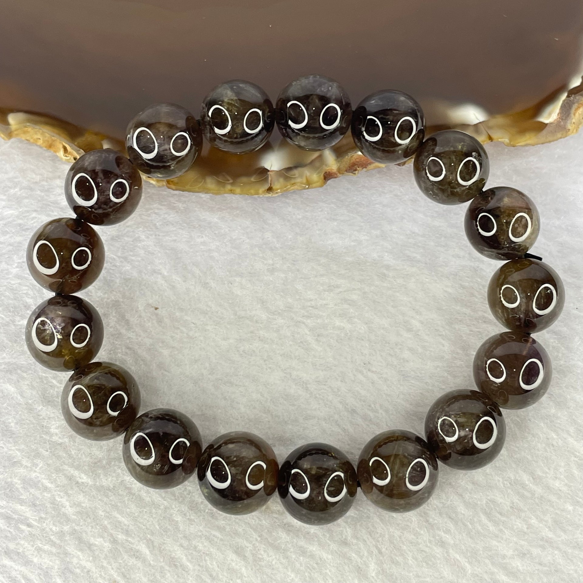 Natural Auralite Crystal Bracelet 极光手链 37.82g 11.8 mm 17 Beads - Huangs Jadeite and Jewelry Pte Ltd