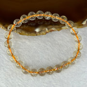 Natural Golden Rutilated Quartz Beads 天然金发水晶手链 15.52g 16cm 7.9mm 25 Beads - Huangs Jadeite and Jewelry Pte Ltd