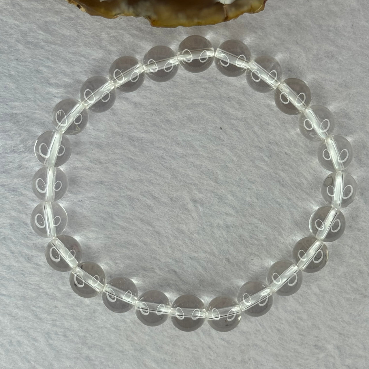 Natural Clear Quartz Bracelet 天然白水晶手链 18.55g 16.5cm 8.4mm 24 Beads