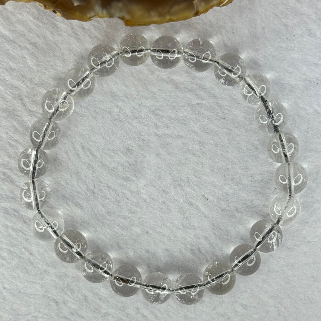 Natural Titanium Rutilated Clear Quartz 15.13g 15cm 7.9mm 24 Beads - Huangs Jadeite and Jewelry Pte Ltd