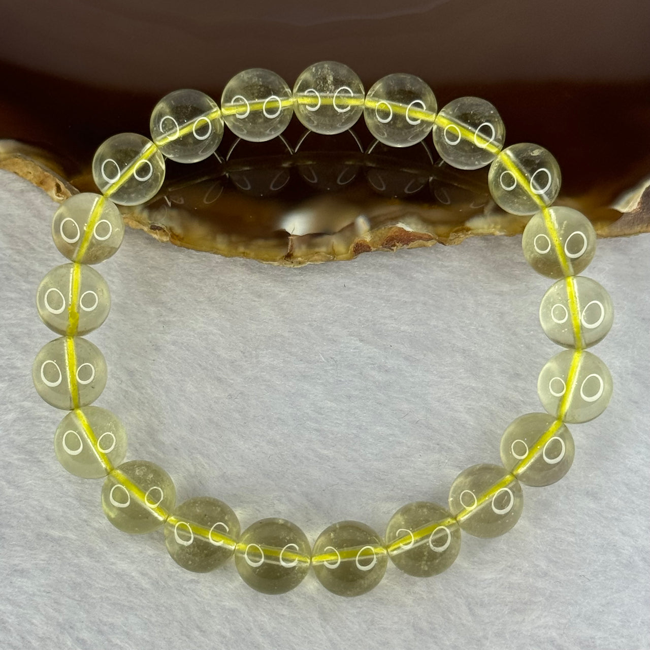 Natural Libyan Moldavite Meteorite Crystal Beads Bracelet 天然利比亚陨石手链 22.62g 17.5cm 9.9mm 21 Beads