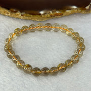 Natural Golden Rutilated Quartz Beads 天然金发水晶手链 15.57g 15.5cm 7.9mm 25 Beads - Huangs Jadeite and Jewelry Pte Ltd