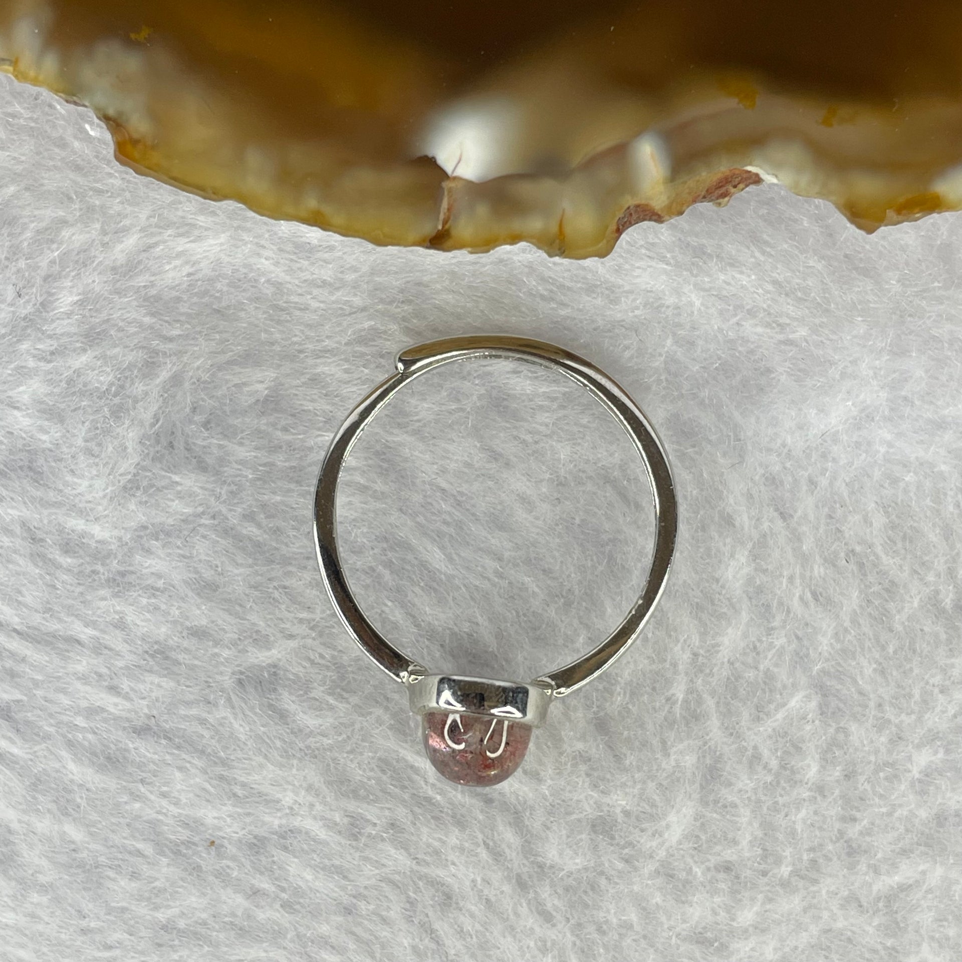 Above Average Grade Natural Super 7 Crystal in 925 Sliver Ring (Adjustable Size) 天然超级七水晶 925 银戒指（可调节尺寸) 1.63g 8.2 by 5.5 by 4.9mm - Huangs Jadeite and Jewelry Pte Ltd