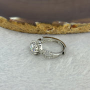 Moissanite in PT950 Plated 925 Sliver Ring (Adjustable Size) S925银莫桑石戒指 4.05g 7.9 by 4.5mm - Huangs Jadeite and Jewelry Pte Ltd