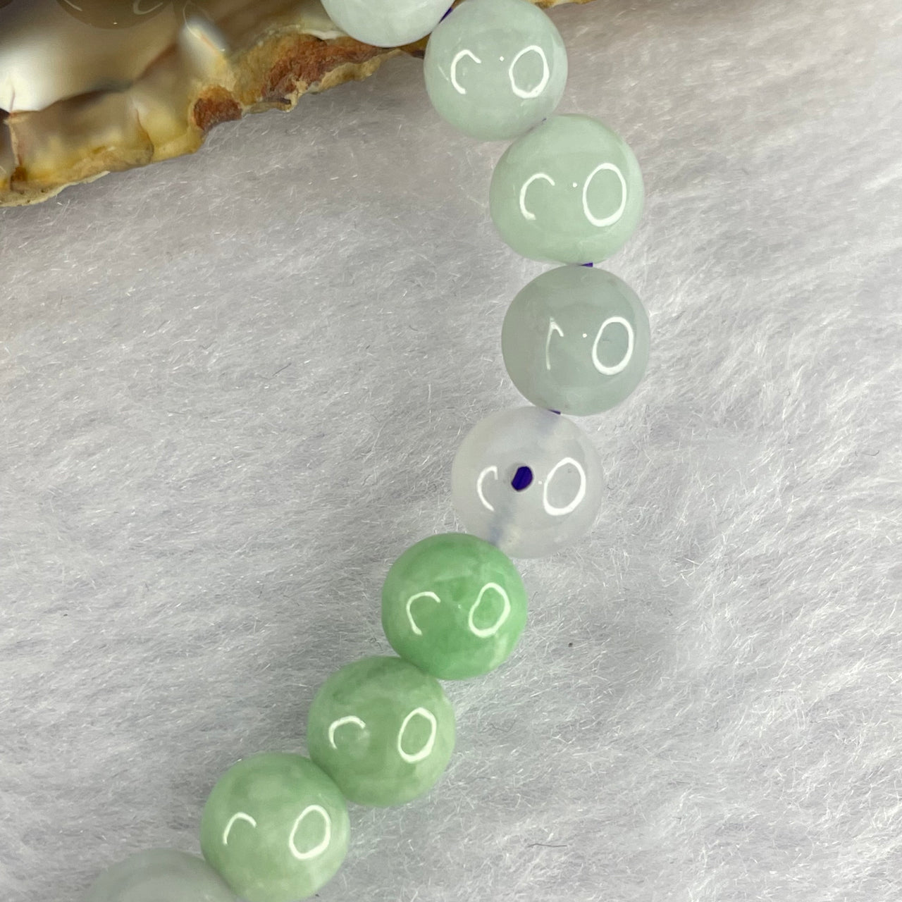 Type A Lavender Jadeite 26 7.5mm Beads Bracelet 17.14g - Huangs Jadeite and Jewelry Pte Ltd