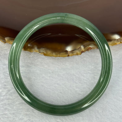 Type A Dark Green Jadeite Bangle 26.69g Internal Diameter 53.5mm 7.6 by 7.4mm (Very Fine Internal Line)