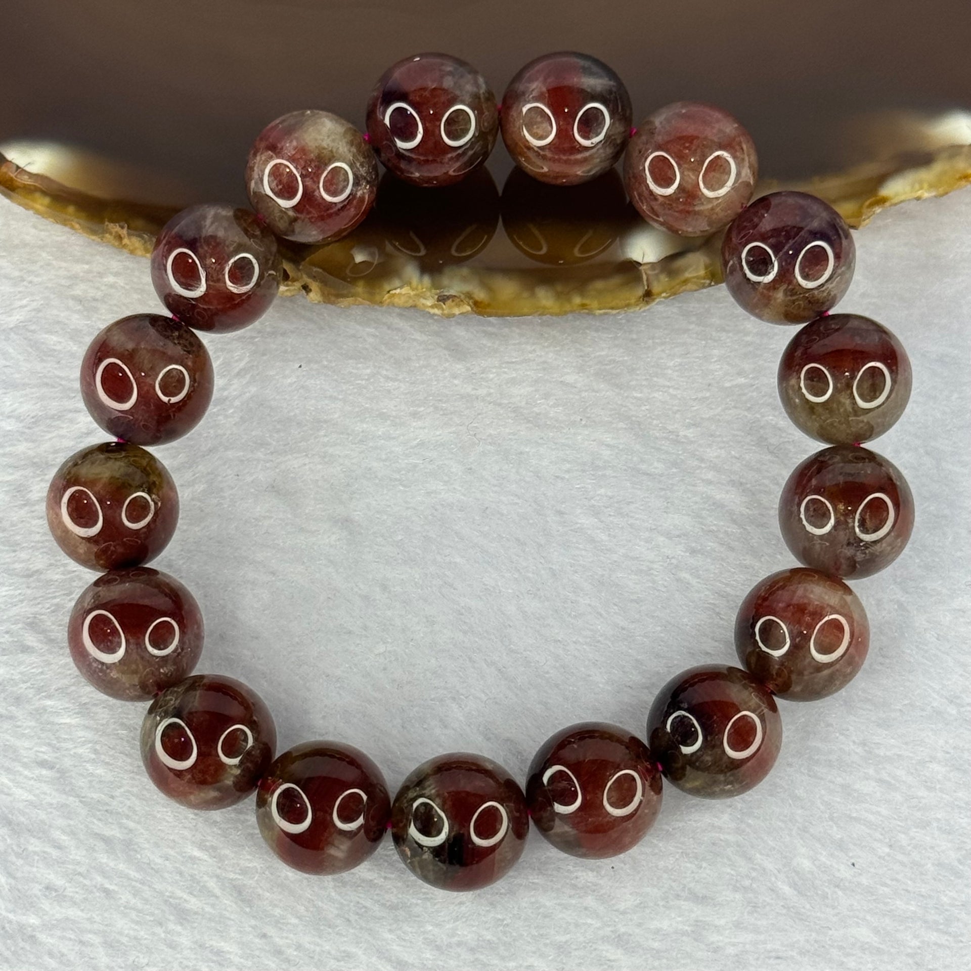 Above Average Natural Auralite 23 Bracelet 天然激光23手链 42.70g 18cm 12.2mm 17 Beads - Huangs Jadeite and Jewelry Pte Ltd