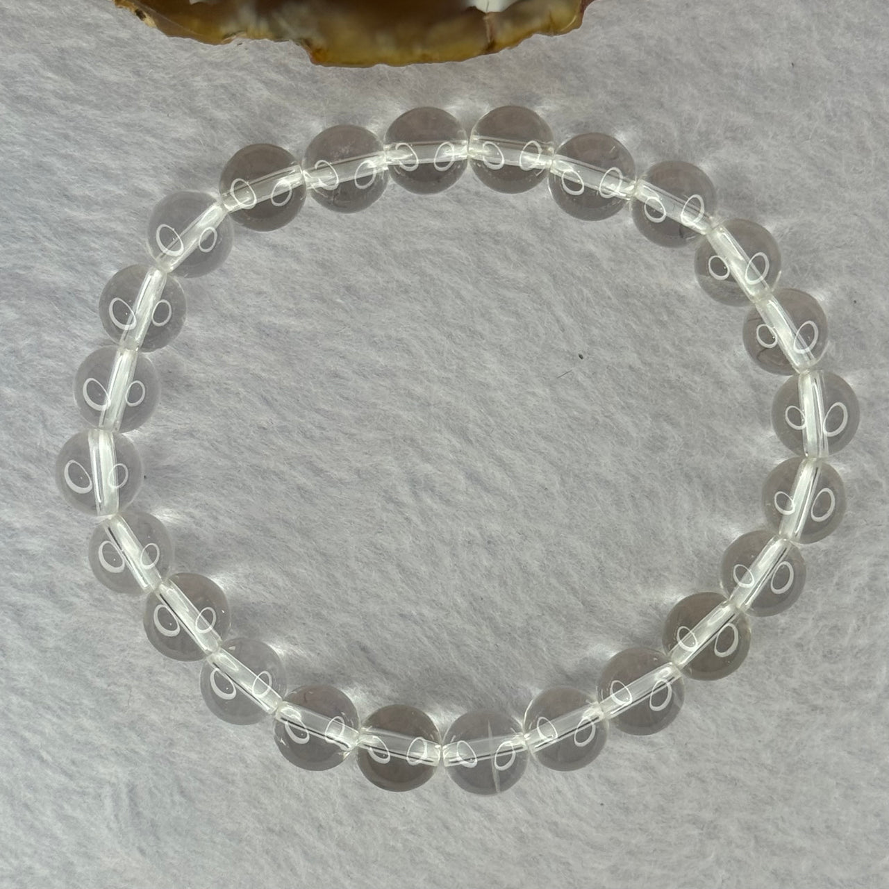 Natural Clear Quartz Bracelet 天然白水晶手链 18.64g 16.5cm 8.4mm 24 Beads