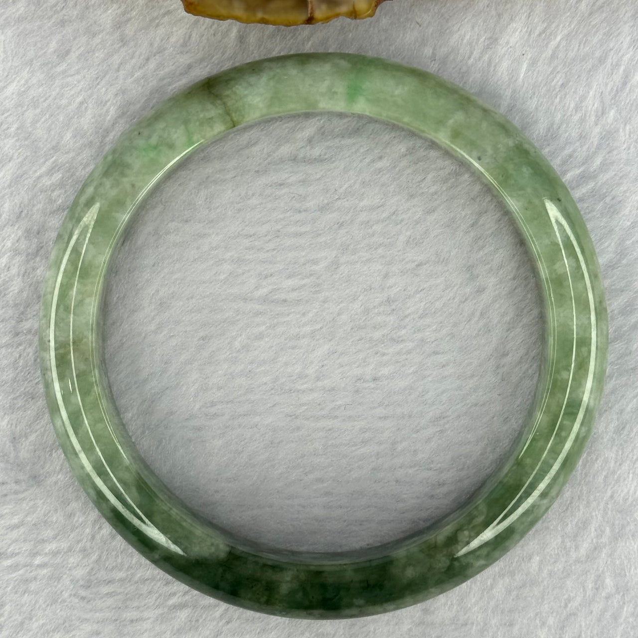 Type A Green Jadeite Bangle 57.32g Internal Diameter 59.6mm 12.2 by 8.0mm (Slight Internal Line)