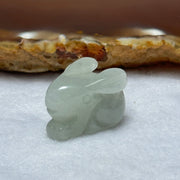 Type A Lavender Jadeite Rabbit Pendant 8.21g 20.5g by 16.1 by 13.8mm - Huangs Jadeite and Jewelry Pte Ltd