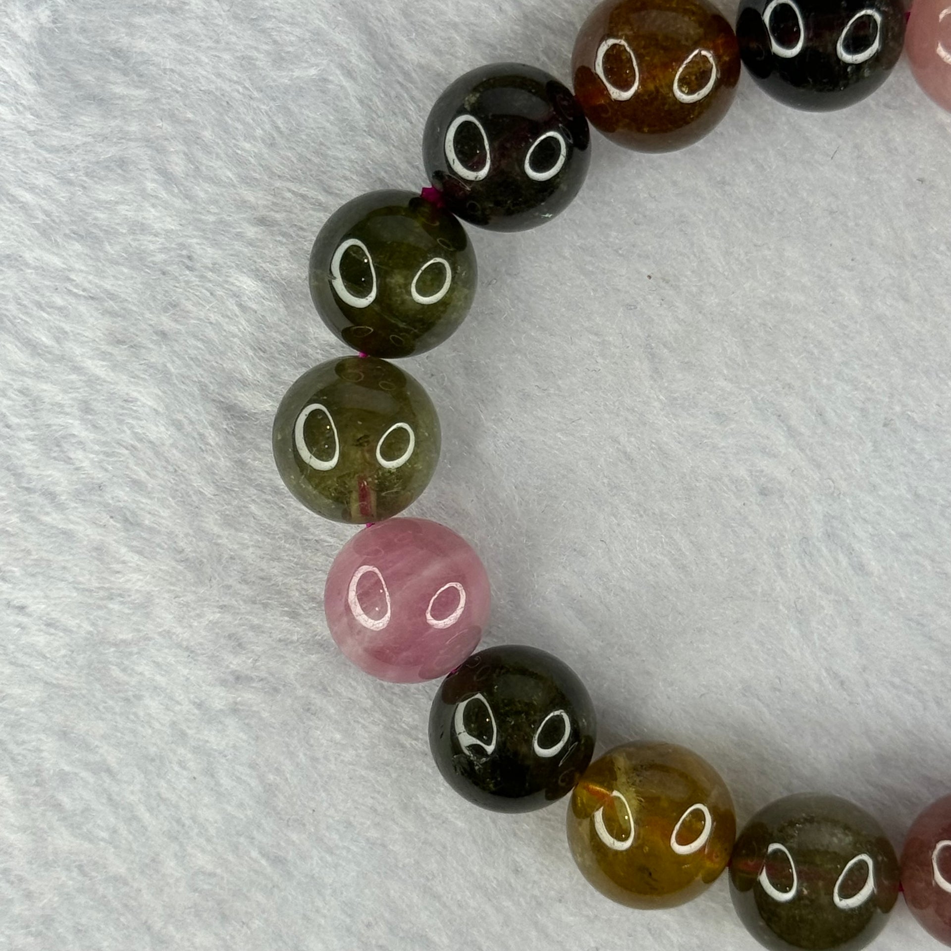 Good Grade Natural Tourmaline Beads Bracelet 好的天然碧玺珠手链 45.17g 17.5cm 11.9mm 17 Beads - Huangs Jadeite and Jewelry Pte Ltd