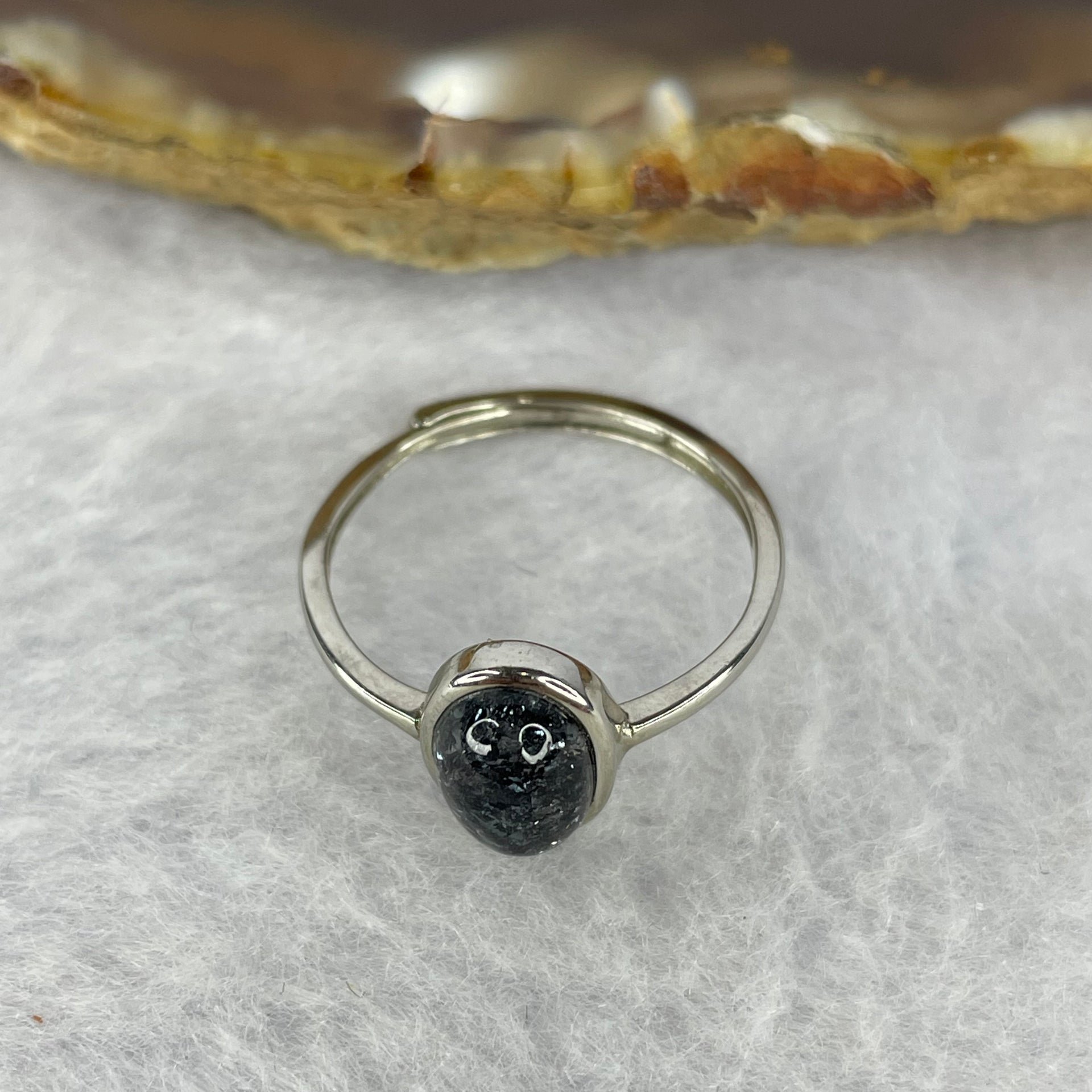 Good Grade Natural Super 7 Crystal in 925 Sliver Ring (Adjustable Size) 天然超级七水晶 925 银戒指（可调节尺寸) 1.58g 8.2 by 5.8 by 3.5mm - Huangs Jadeite and Jewelry Pte Ltd