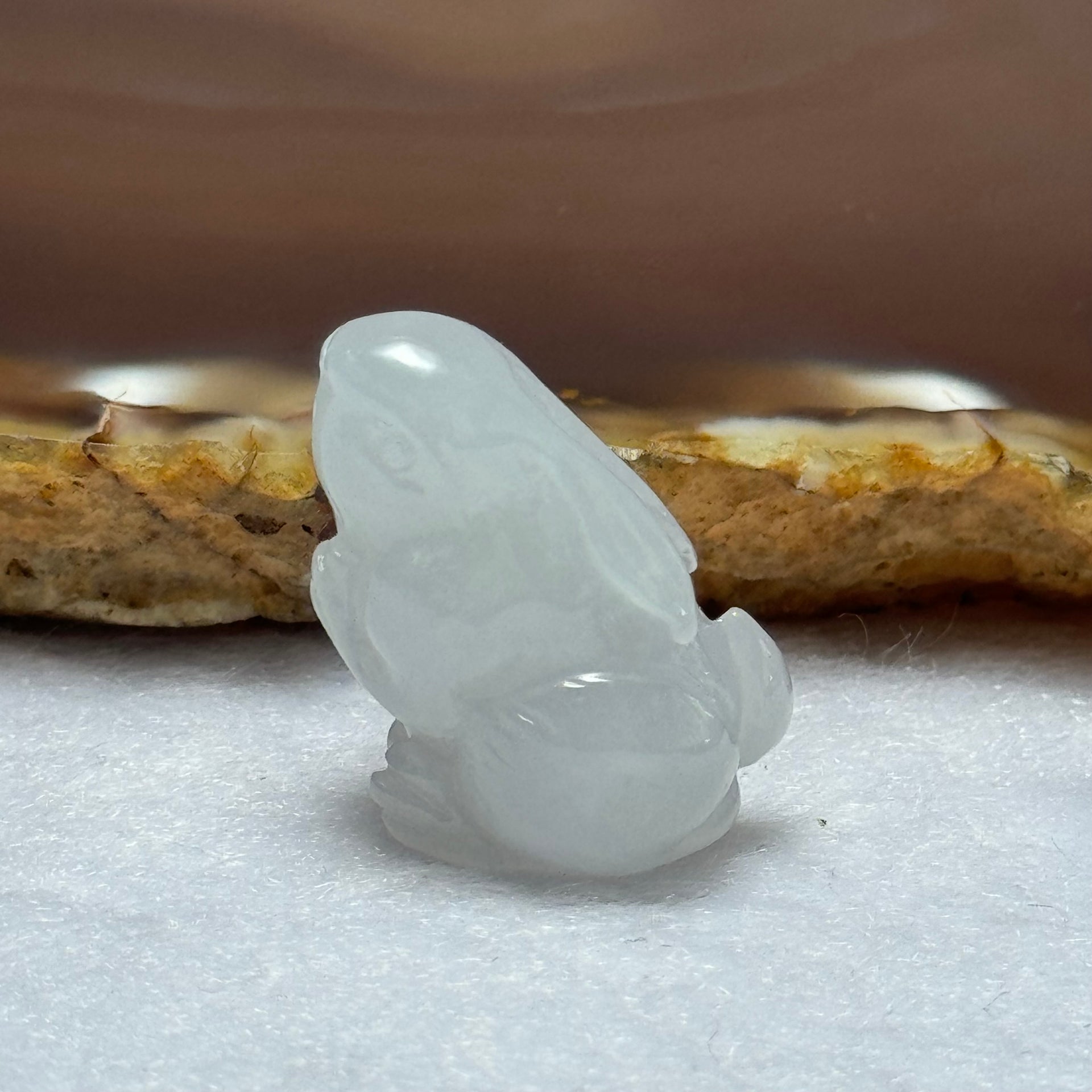 Type A Lavender Jadeite Rabbit Display 6.86g 25.1 by 12.7 by 16.3mm - Huangs Jadeite and Jewelry Pte Ltd