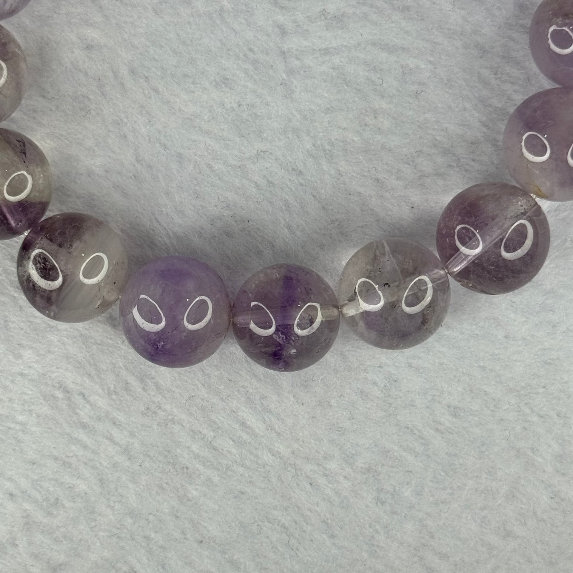 Natural Super 7 Amethyst Beads Bracelet 天然紫超七手链 48.26g 18.5cm 12.9mm 17 Beads - Huangs Jadeite and Jewelry Pte Ltd