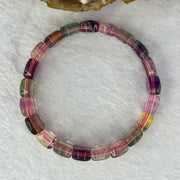 Natural Mixed Colours Fluorite Bracelet 34.79g 17cm 12.8 by 9.1 by 5.7 mm 21 pcs - Huangs Jadeite and Jewelry Pte Ltd