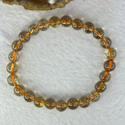 Natural Golden Rutilated Quartz Beads 天然金发水晶手链 15.33g 15.5cm 7.9mm 25 Beads - Huangs Jadeite and Jewelry Pte Ltd