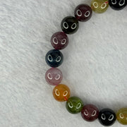 Good Grade Natural Tourmaline Beads Bracelet 好的天然碧玺珠手链 29.47g 16.5cm 9.9mm 20 Beads - Huangs Jadeite and Jewelry Pte Ltd