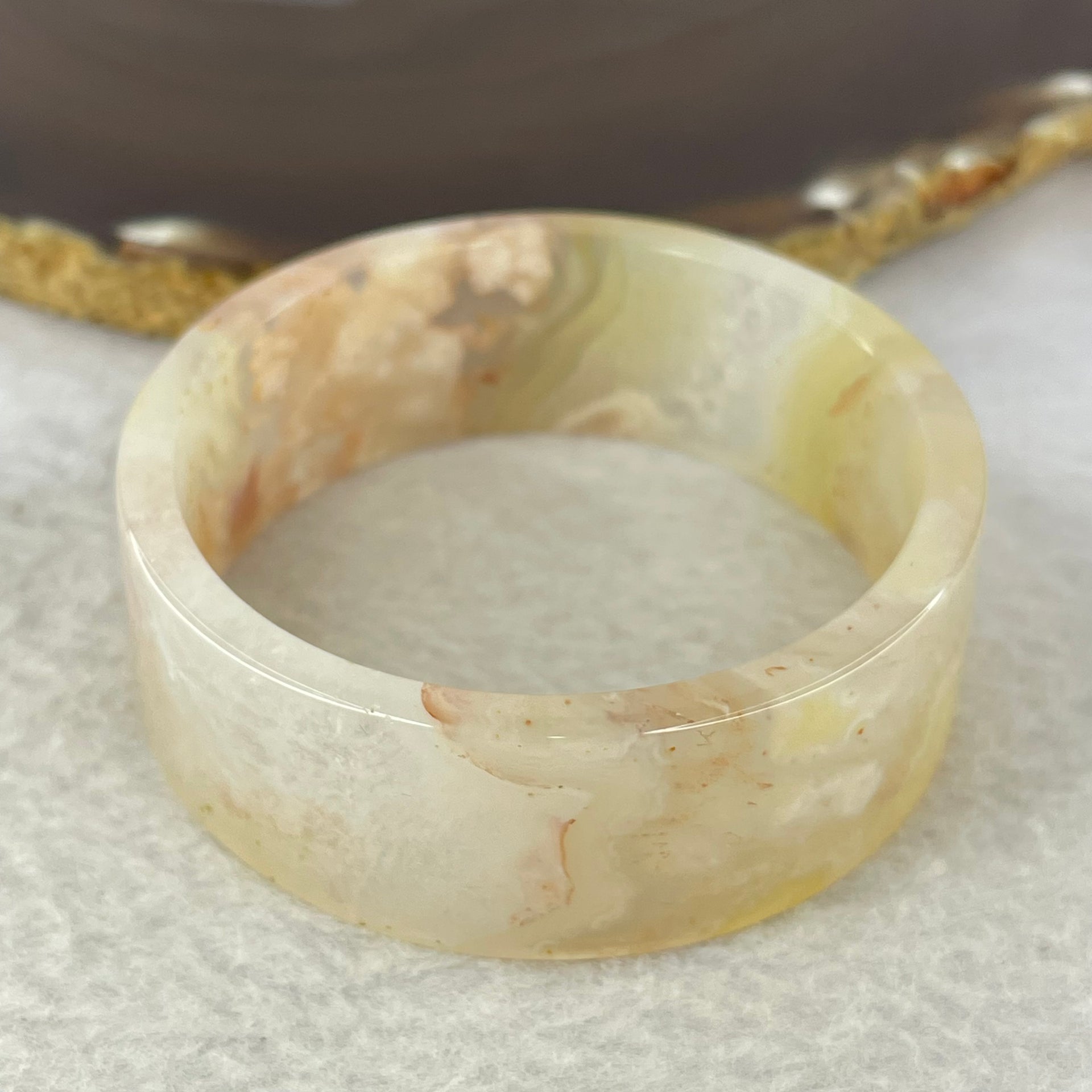 Natural Flower Agate Bangle 40.87g 20.2 by 5.0 mm Internal Diameter 51.3 mm - Huangs Jadeite and Jewelry Pte Ltd