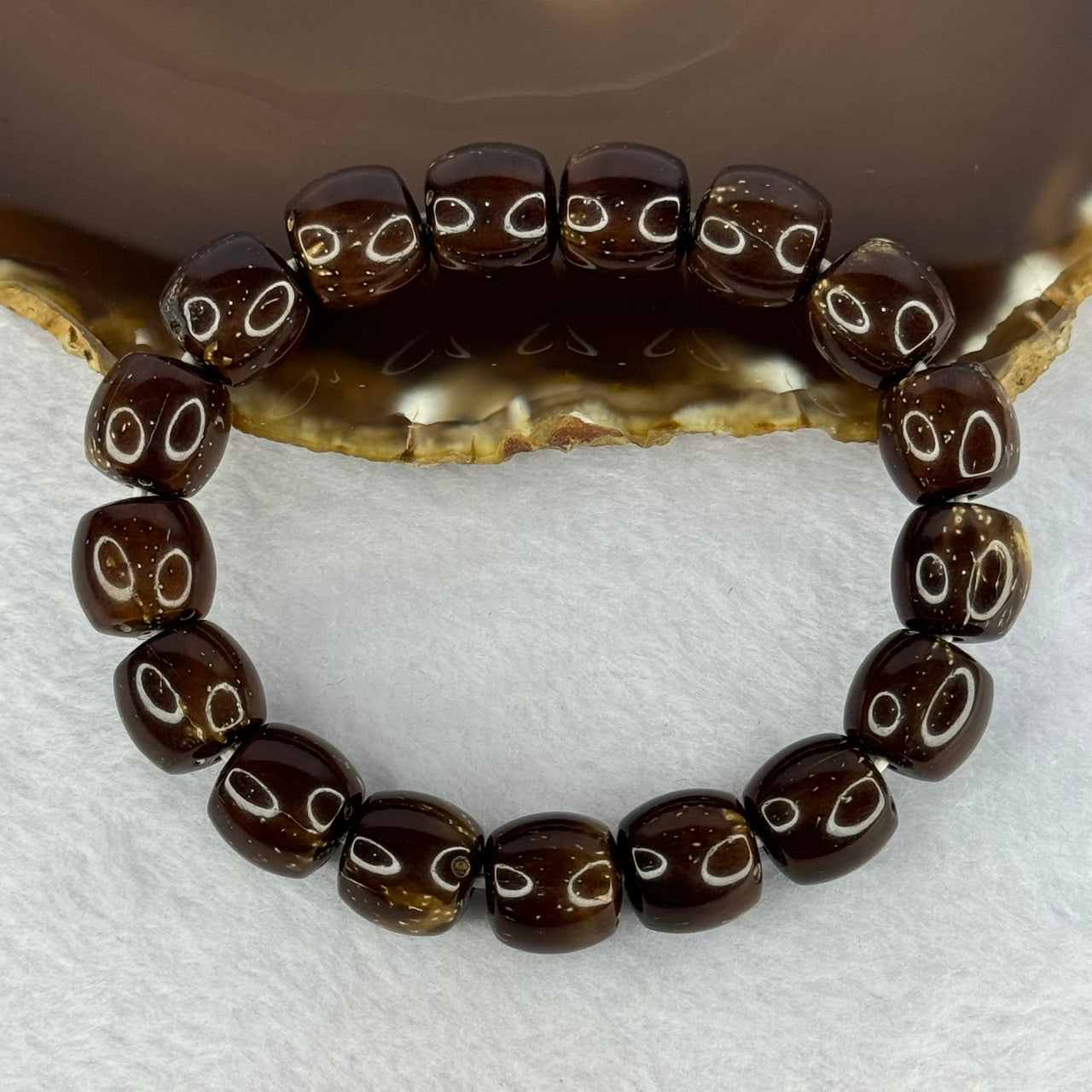 Old Bodhi Seed Beads Bracelet 紫金鼠手链 22.06g 18.5cm 11.8mm 17 Beads