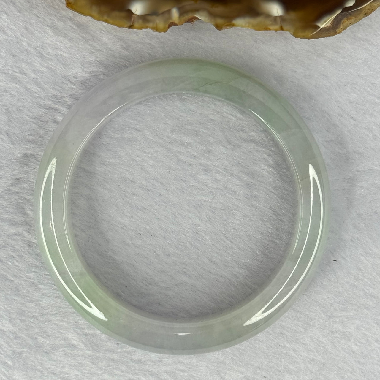 Type A Lavender and Green Bangle 61.06g 13.3 by 8.8 mm Internal Diameter 55.8 mm (Internal Lines) - Huangs Jadeite and Jewelry Pte Ltd