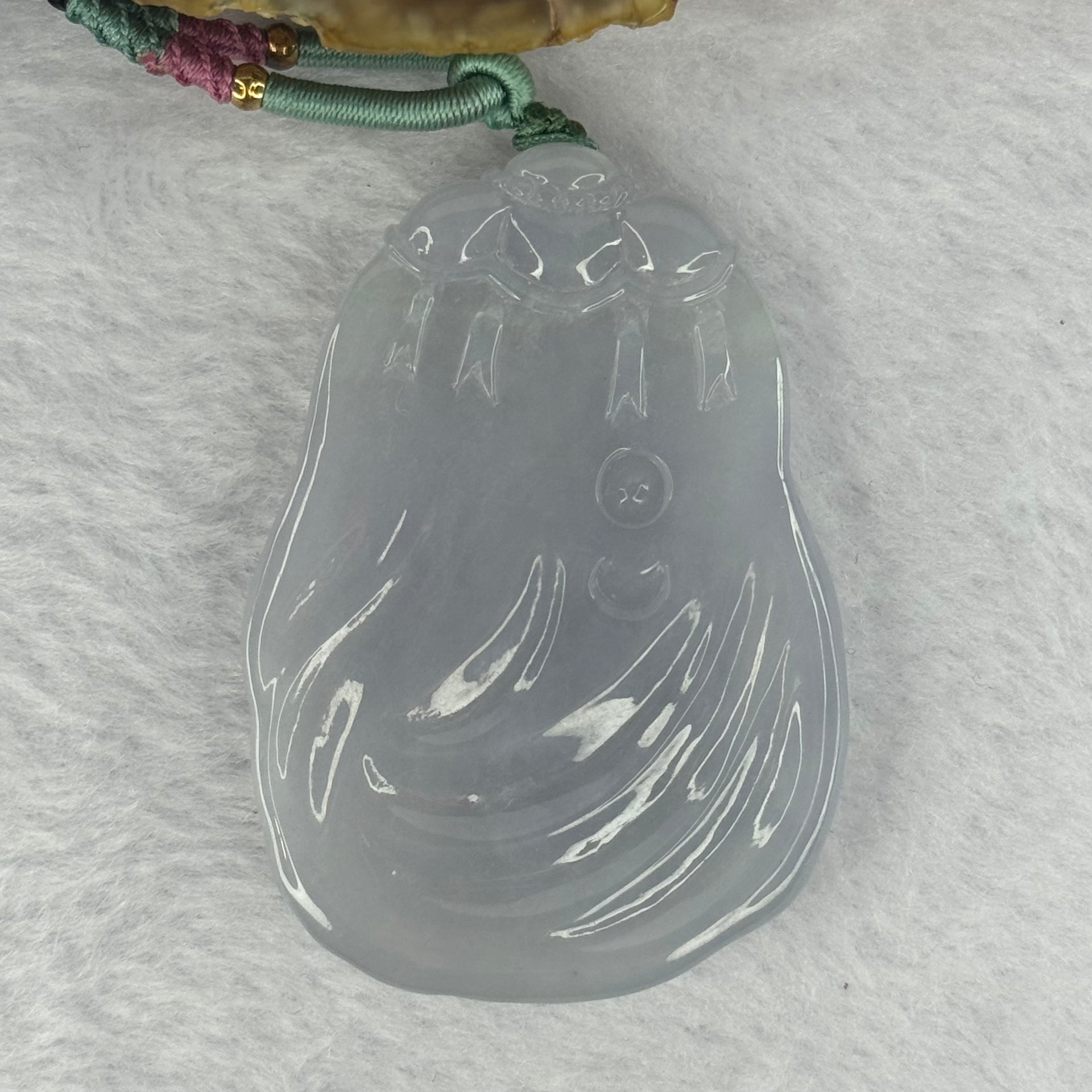 Grandmaster Certified Type A Icy Jelly Intense Lavender Jadeite Buddha and Dragon Pendent 47.05g 61.3 by 42.9 by 9.7mm - Huangs Jadeite and Jewelry Pte Ltd