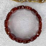 Natural Carnelian Agate Bracelet 天然红玉髓玛瑙手链 for Balancing Mind Body Spirit, Removes Negativity, Restores Hope and Enthusiasm 52.37g 18cm 19.8 by 14.9 by 6.6mm 14 pcs - Huangs Jadeite and Jewelry Pte Ltd