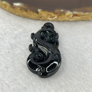 Type A  Opaque Black Omphasite Dragon Pendant / Charm 11.58g 45.6 by 21.2 by 8.5 mm - Huangs Jadeite and Jewelry Pte Ltd