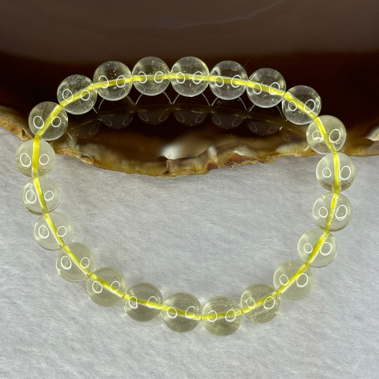 Natural Libyan Moldavite Meteorite Crystal Beads Bracelet 天然利比亚陨石手链 15.79g 15.5cm 8.6mm 22 Beads