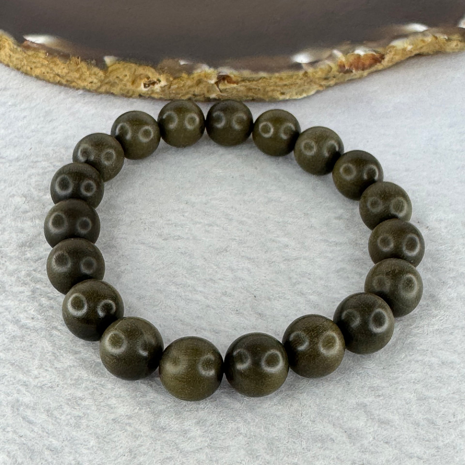 Rare Wild Indian Old Mountain Sandalwood Buried Underground Beads Bracelet 印度老山檀手链 埋土里的野生 9.21g 10.1 mm 19 Beads - Huangs Jadeite and Jewelry Pte Ltd