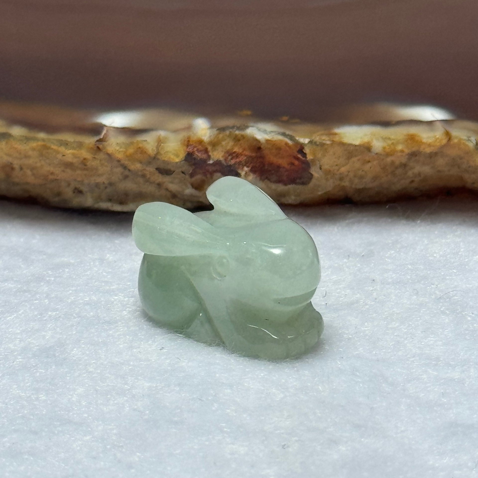 Type A Faint Green Jadeite Rabbit Pendant 7.18g 20.7 by 14.8 by 12.2mm - Huangs Jadeite and Jewelry Pte Ltd