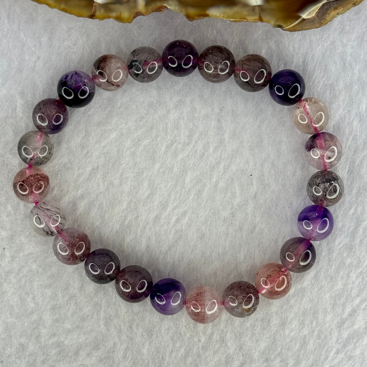 Natural Super 7 Beads Bracelet 17.48g 15.5mm 8.4mm 23 Beads