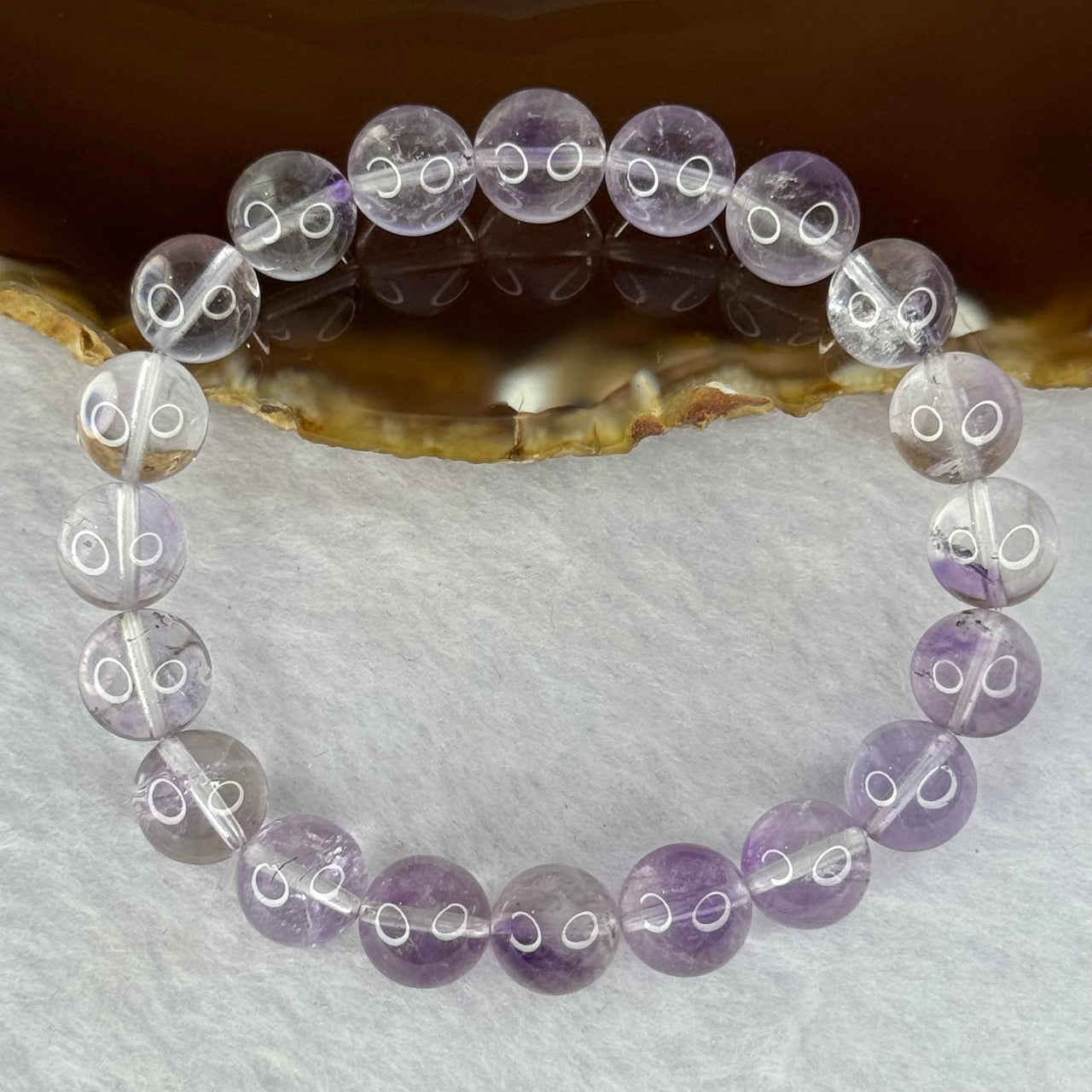 Natural Super 7 Amethyst Beads Bracelet 天然紫超七手链 24.84g 16.5cm 9.9mm 20 Beads - Huangs Jadeite and Jewelry Pte Ltd