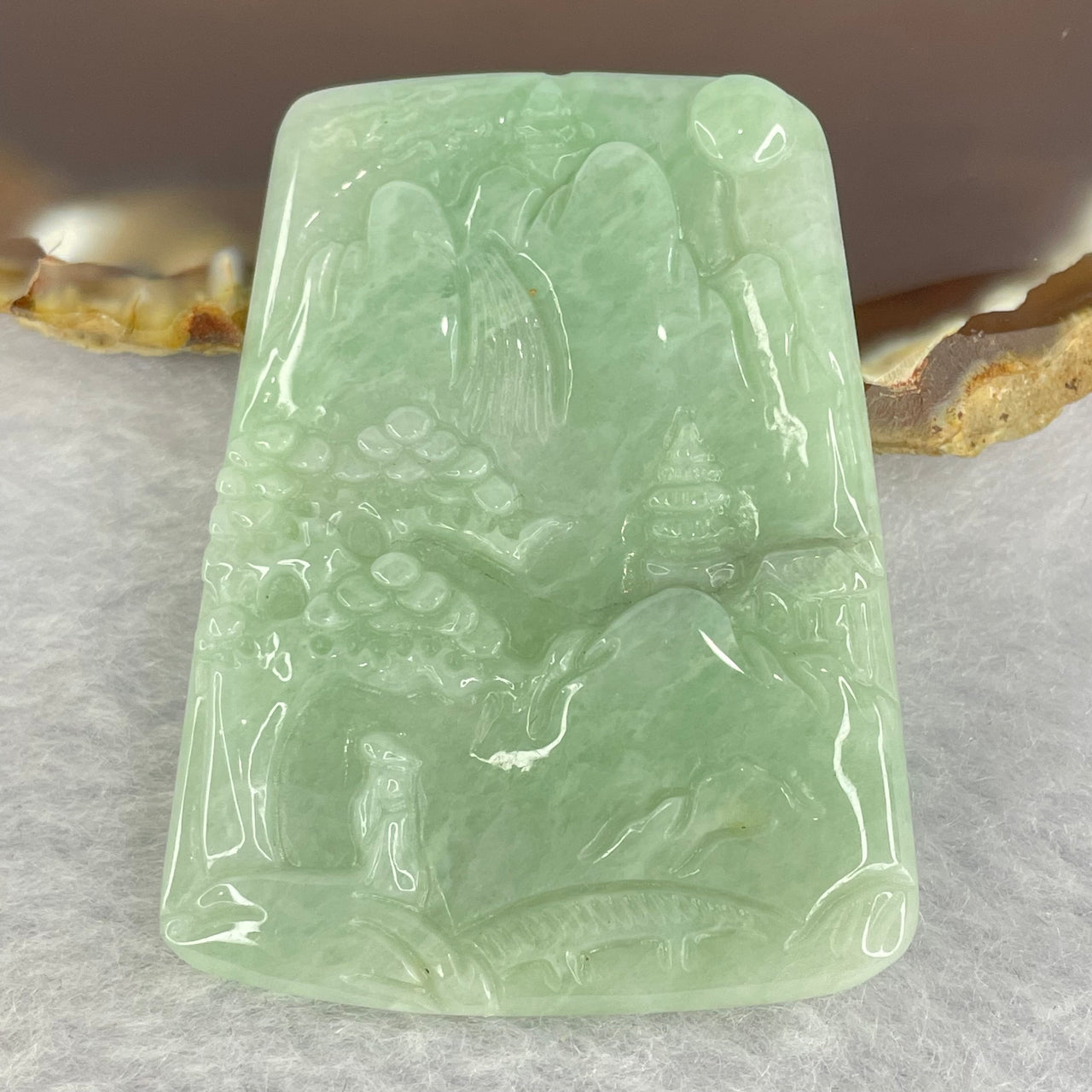 Type A Green Shun Shui Jadeite 20.25g 38.6 by 49.4 by 5.0mm - Huangs Jadeite and Jewelry Pte Ltd