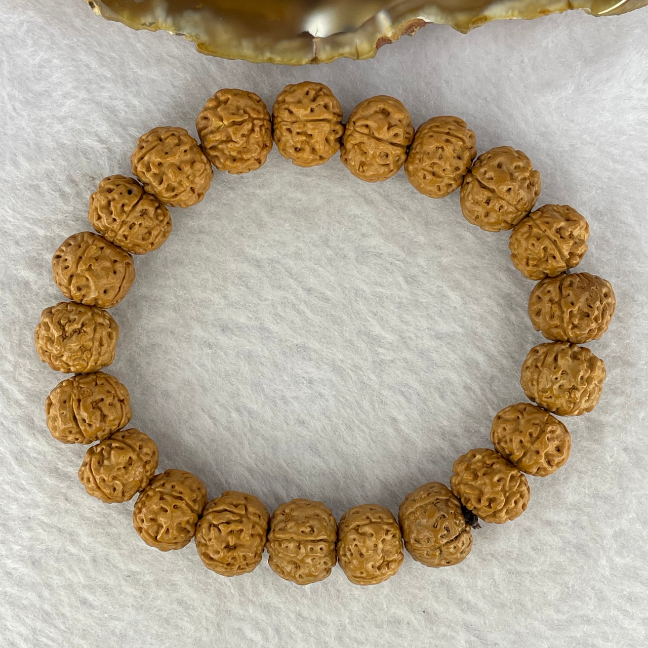 Natural Bodhi Rudraksha Seed Mala 金风 Beads Bracelet 14.53g 11.8 mm 21 Beads - Huangs Jadeite and Jewelry Pte Ltd