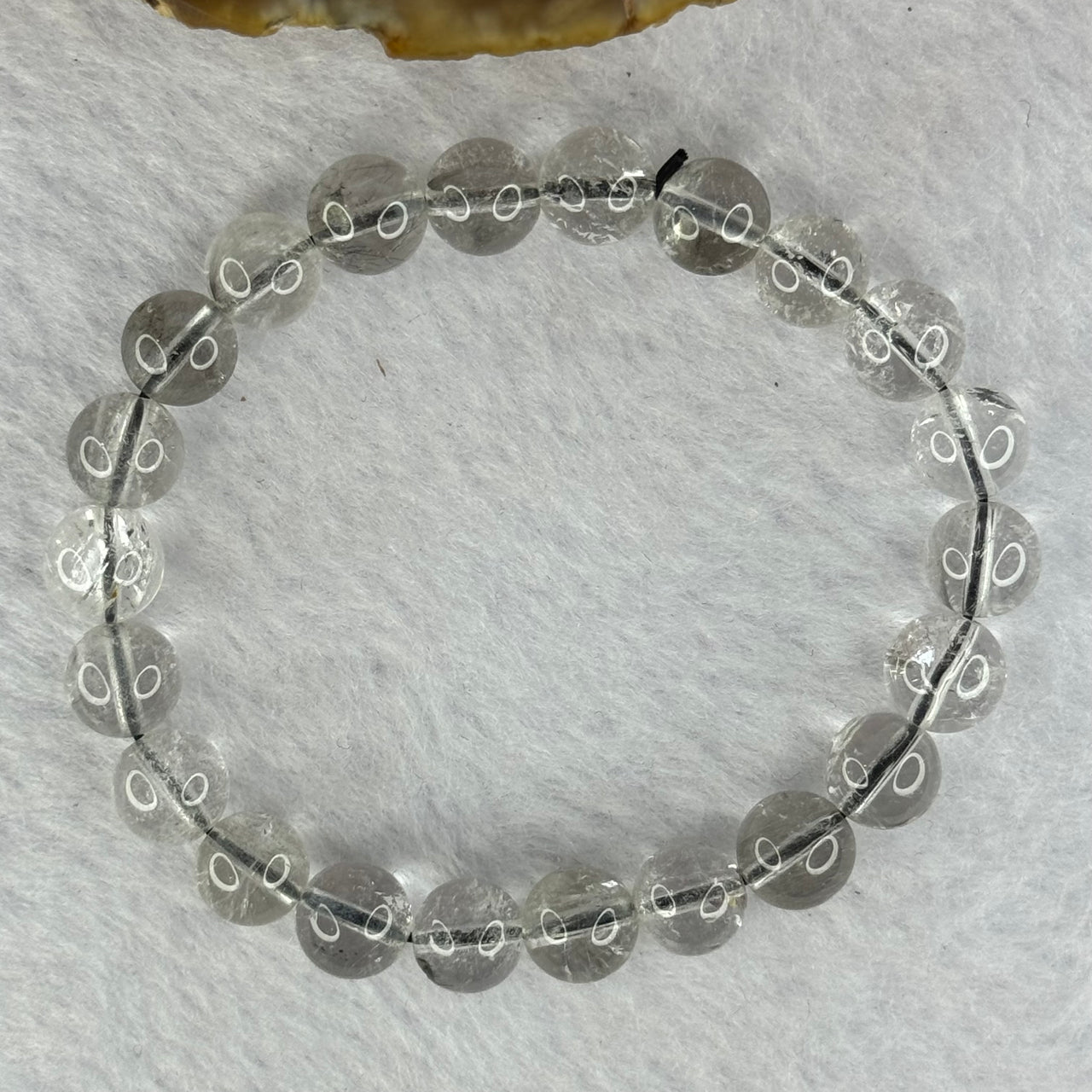 Natural Titanium Rutilated Clear Quartz 16.44g 14.5cm 8.4mm 22 Beads - Huangs Jadeite and Jewelry Pte Ltd