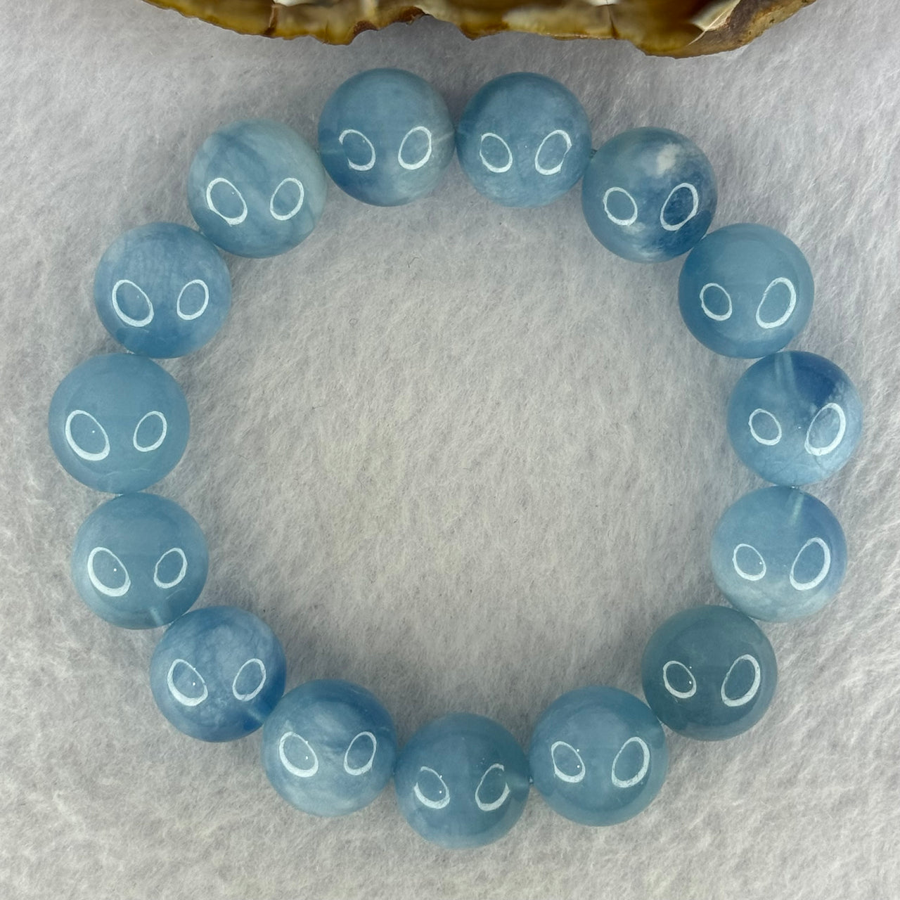 Natural Aquamarine Beads Bracelet 65.17g 19cm 14.8mm  15 Beads