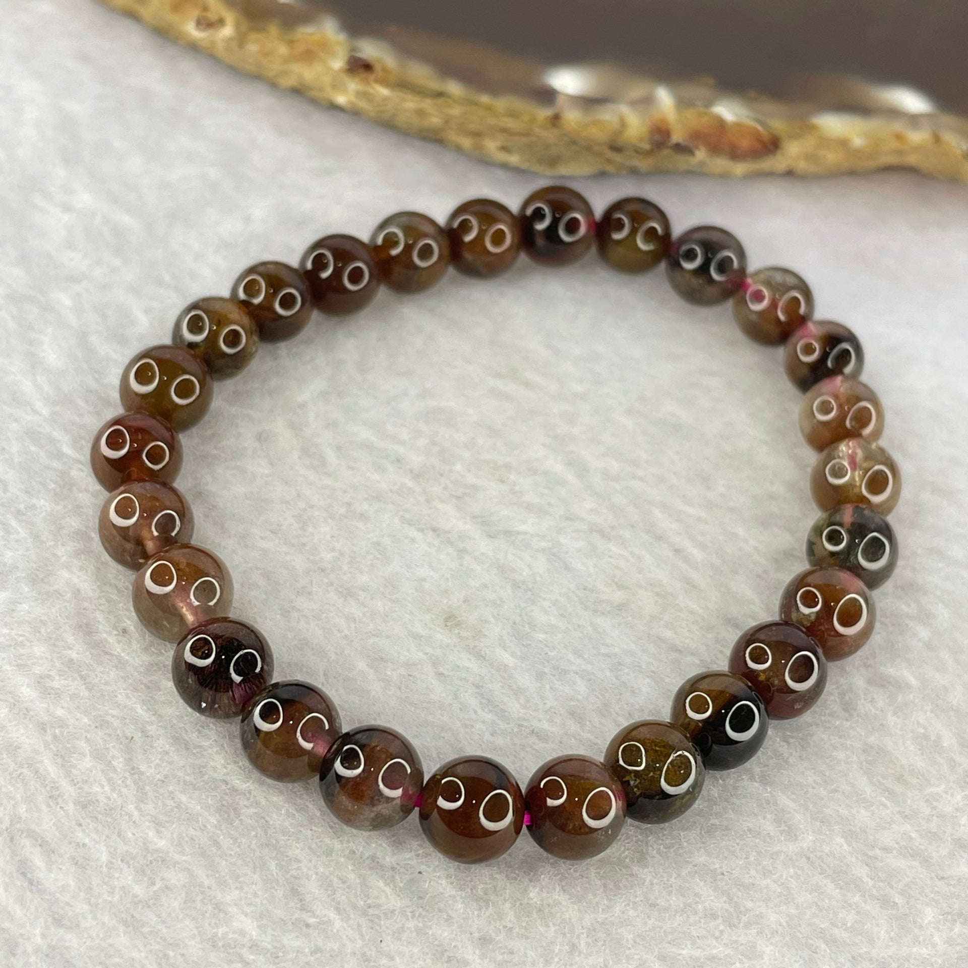 Natural Auralite Crystal Bracelet 极光手链 13.26g 7.4 mm 26 Beads - Huangs Jadeite and Jewelry Pte Ltd