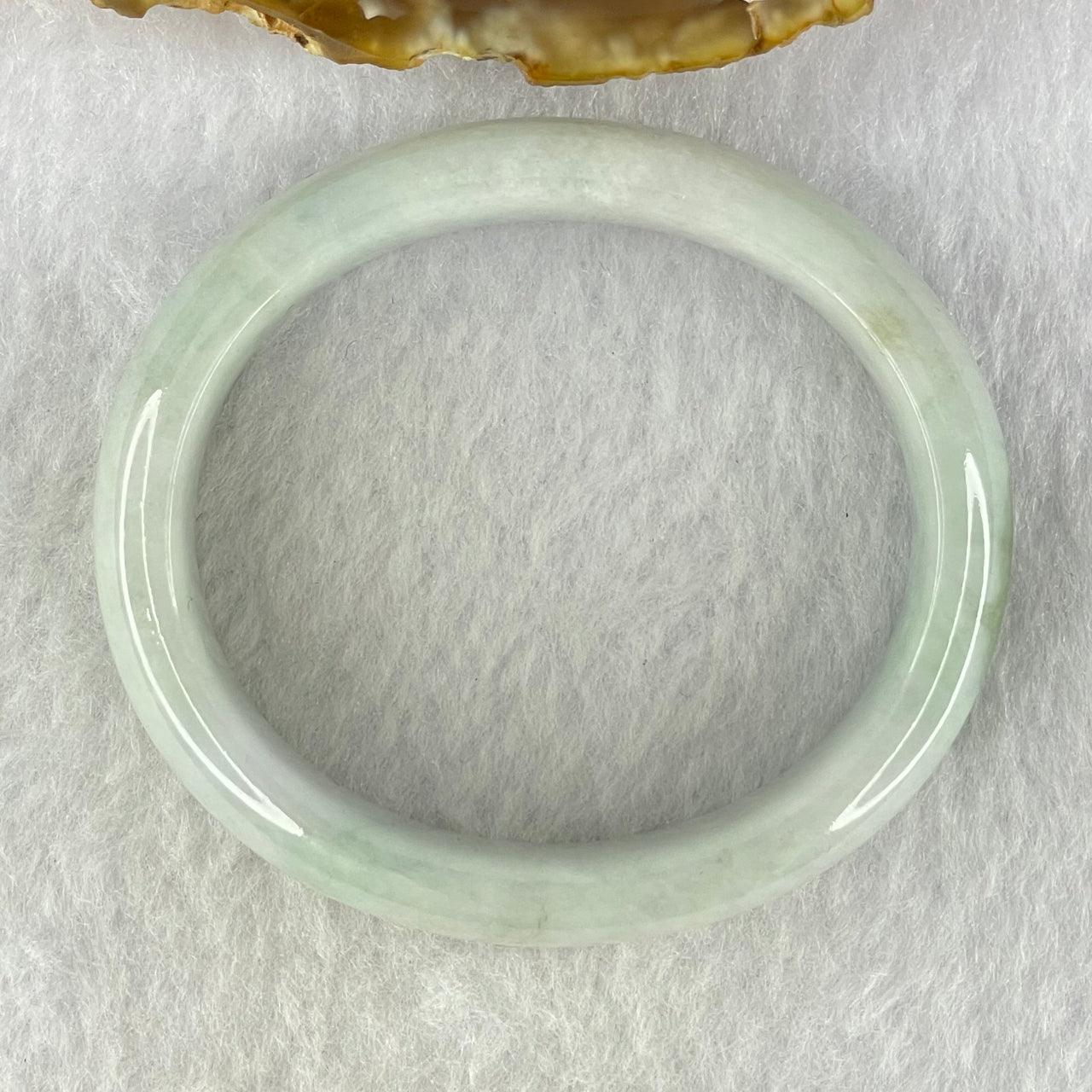 Type A Lavender and Green Jadeite Oval Bangle Internal Diameter 51.4mm 43.39g 13.1 by 7.2mm (Very Slight Internal Lines)