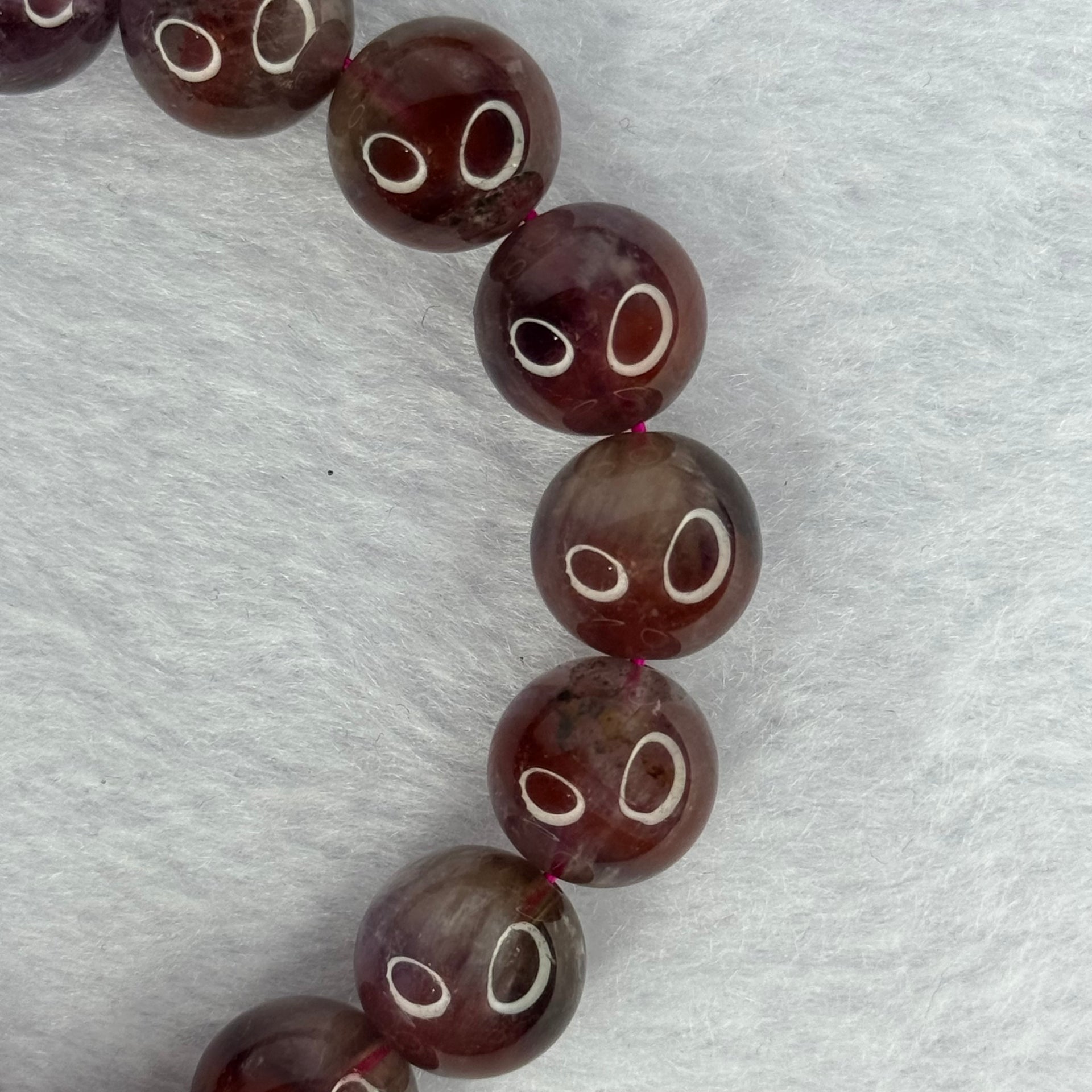 Above Average Natural Auralite 23 Bracelet 天然激光23手链 41.88g 17.5cm 12.3mm 17 Beads - Huangs Jadeite and Jewelry Pte Ltd