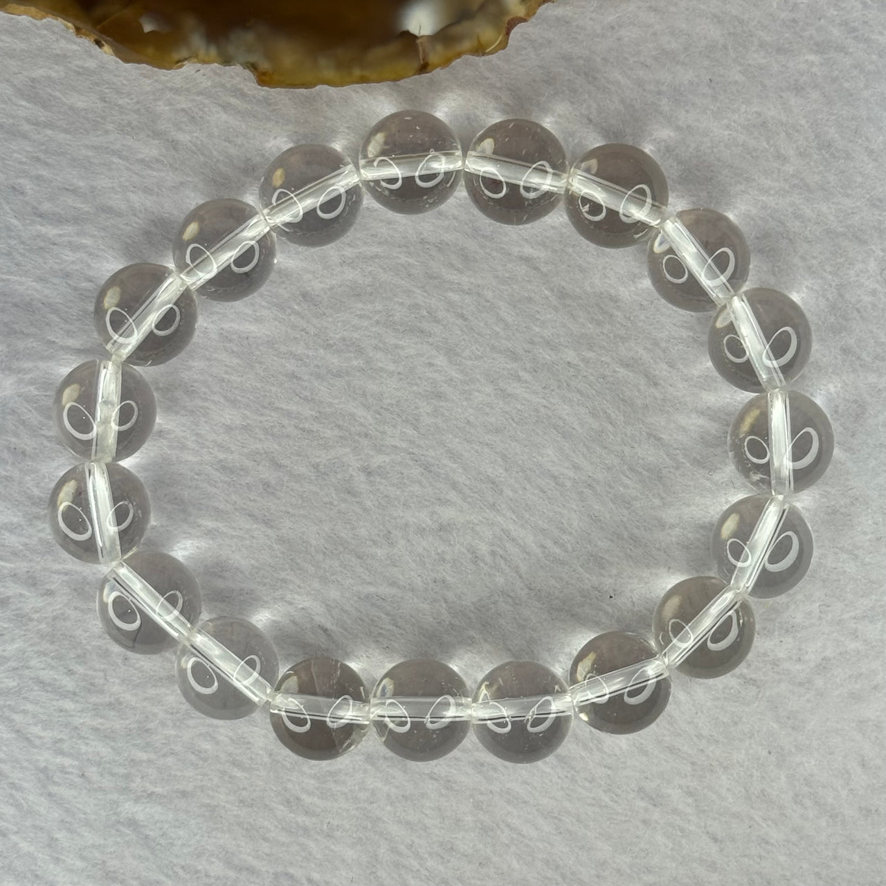 Natural Clear Quartz Bracelet 天然白水晶手链 30.71g 17cm 10.6mm 19 Beads