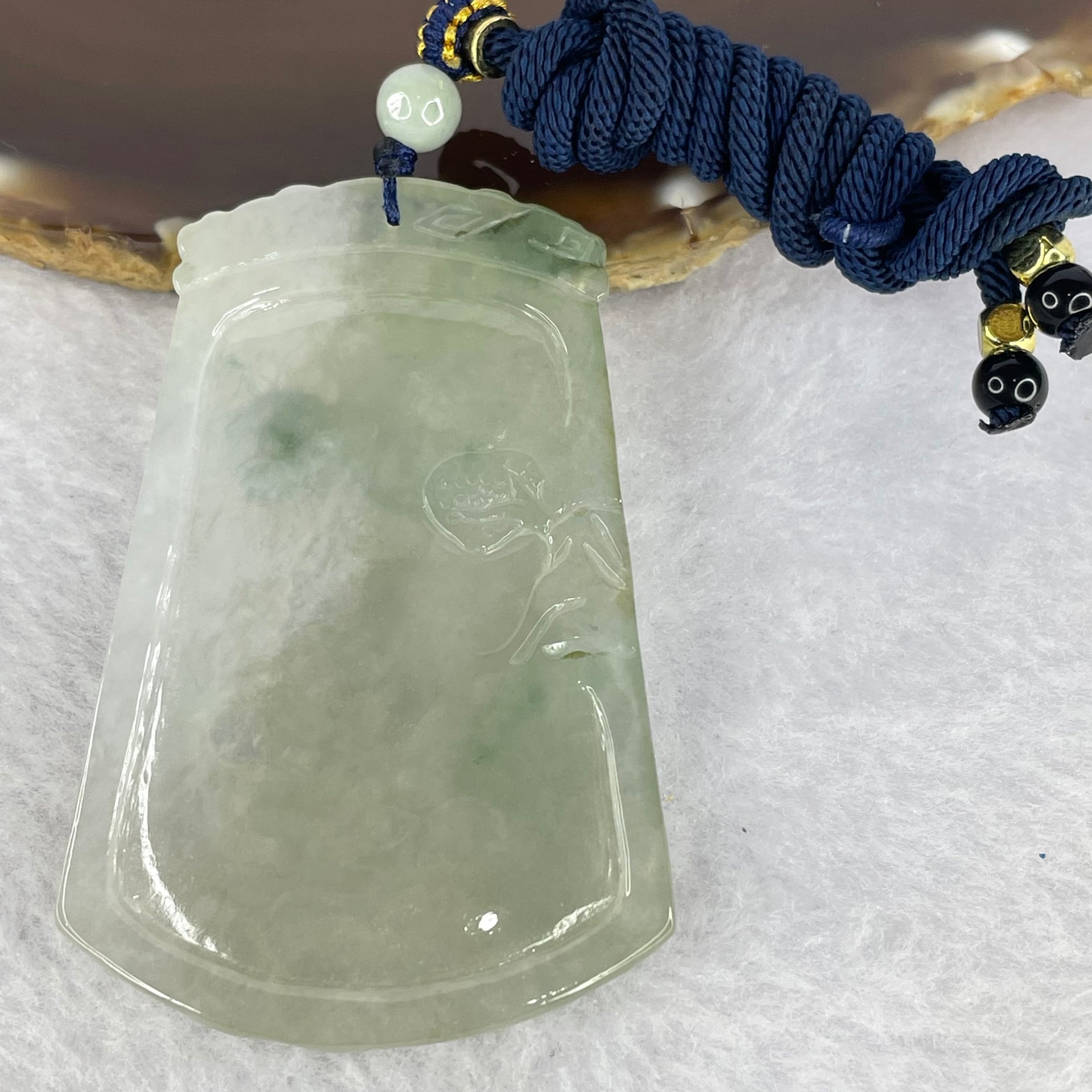 Type A ICY Light Green Jadeite Dragon Pendent 33.14g  68.8 by 44.1 by 6.1mm - Huangs Jadeite and Jewelry Pte Ltd